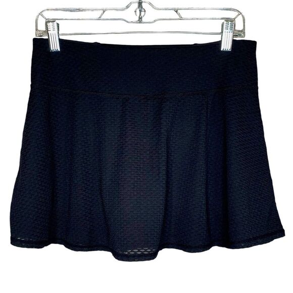 Kyodan Black Tennis Skirt Womens Size Medium Built In Shorts Zip Back Pocket - Picture 1 of 4
